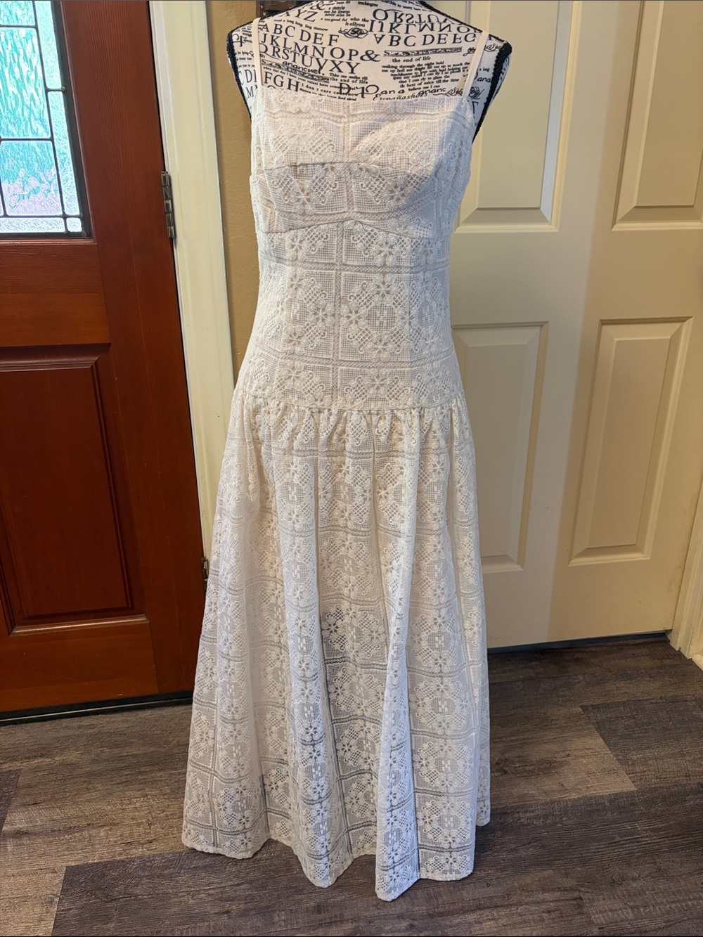 Avec Les Filles White Lace Maxi dress